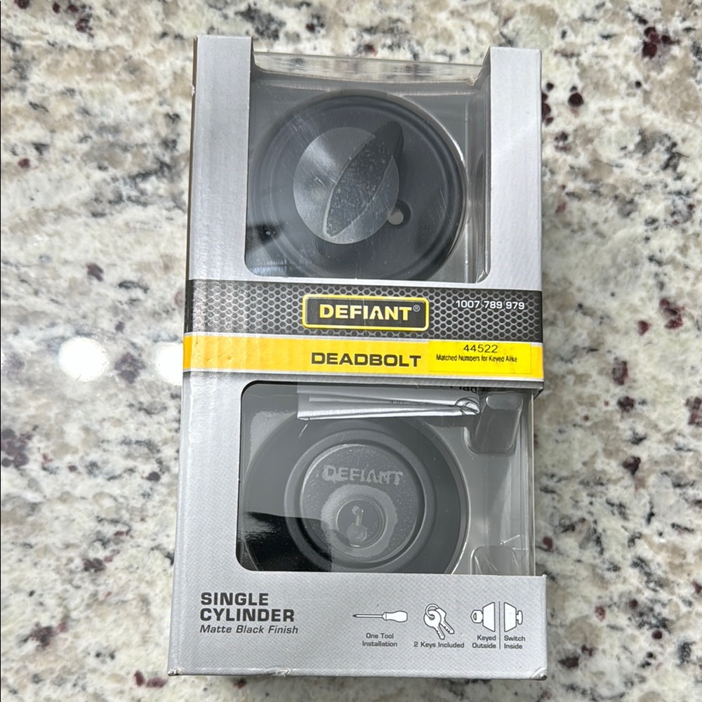 Defiant Matte Black Deadbolt